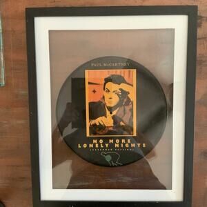 Paul McCartney WALL ART "No More Lonely Nights " Vinyl Record FRAMED
